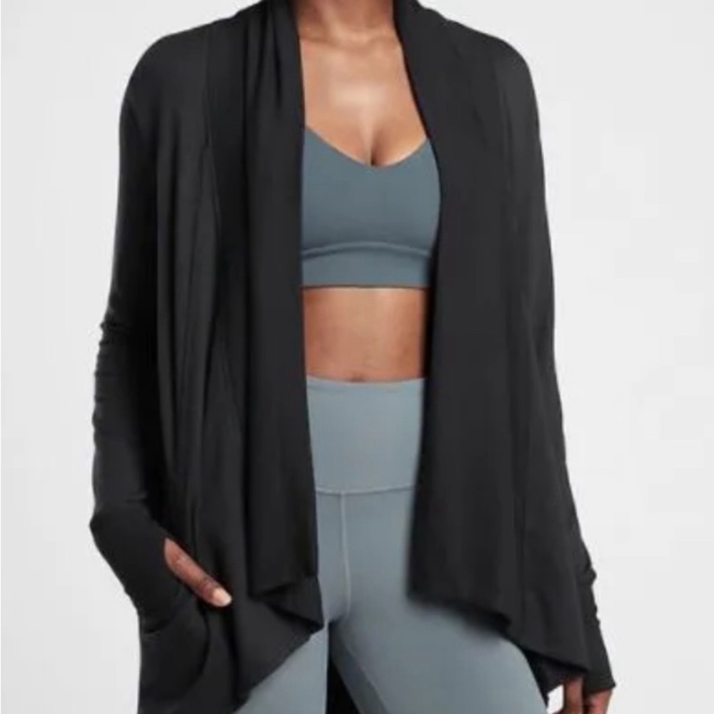 Athleta Pranayama Restore Wrap Cardigan Black XS